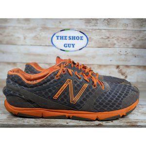 NEW BALANCE MEN'S SIZE 14 GRAY/ORANGE MESH MATERIAL ATHLETIC COMFORT SNEAKER